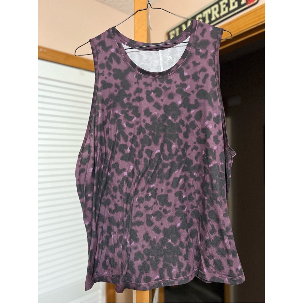 Purple and black leopard/cheetah muscle tee / tank - ALL MOTION
